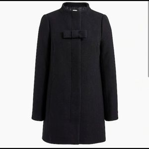 J. Crew Bow Black Bow Pea Coat